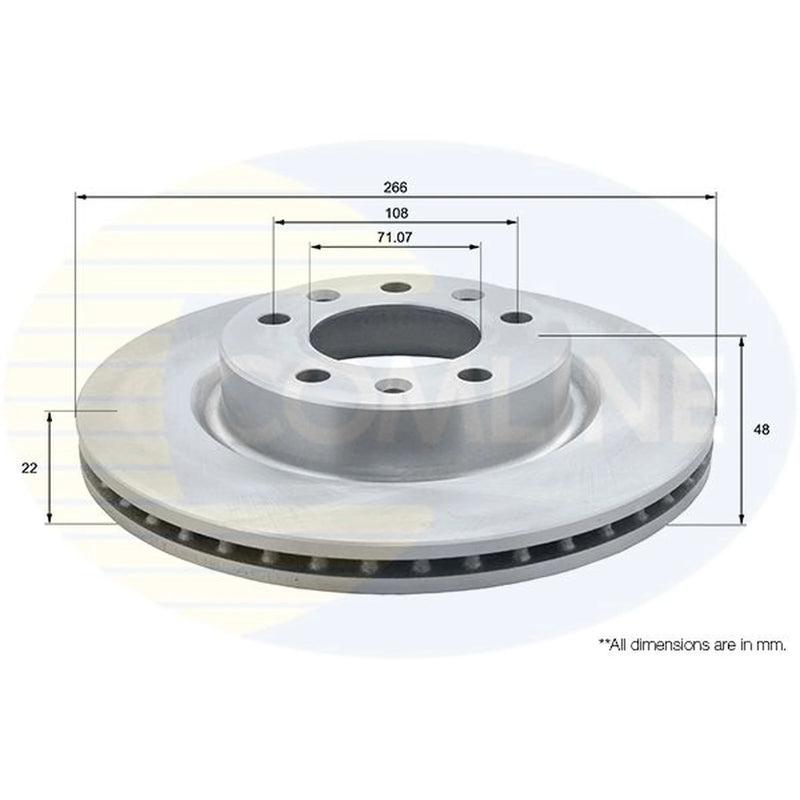 Comline 2 x Front Brake Discs ADC2726V