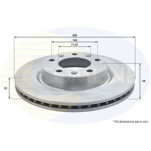 Comline 2 x Front Brake Discs ADC2726V