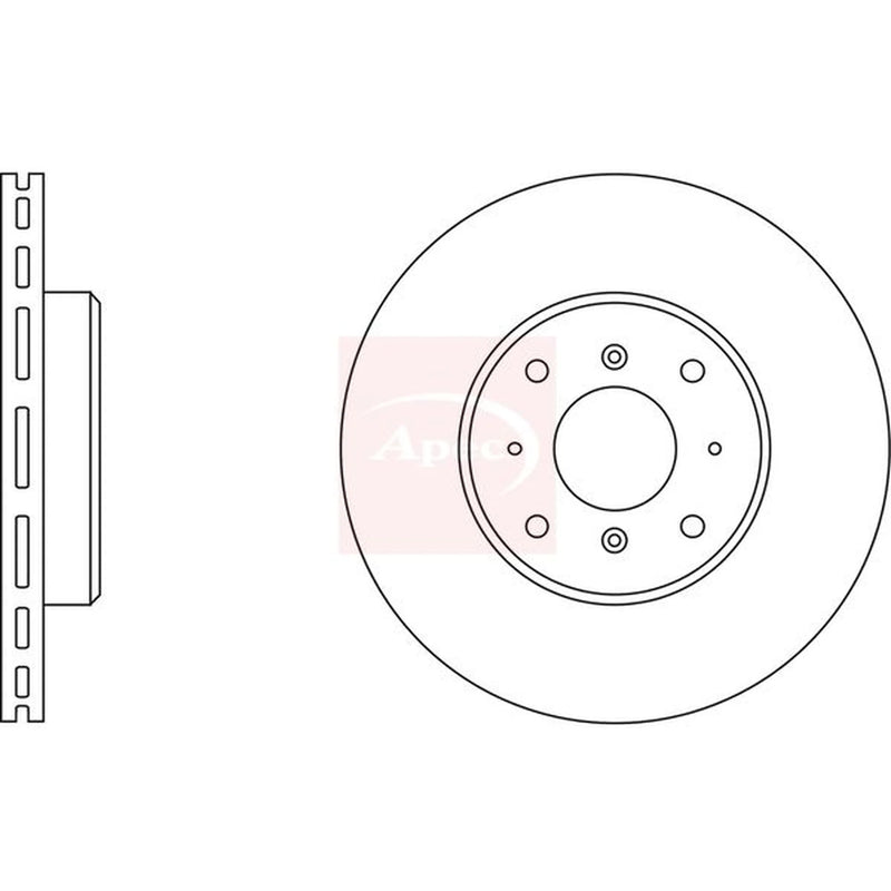 Apec 2 x Vented Front Brake Discs DSK555