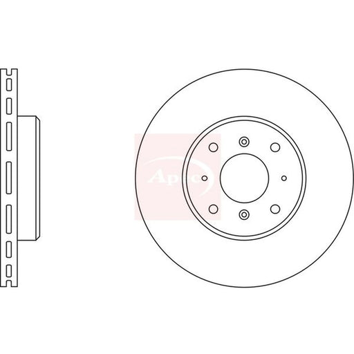 Apec 2 x Vented Front Brake Discs DSK555