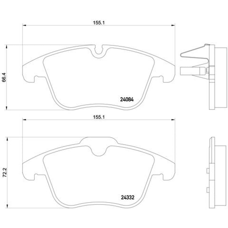 Brembo 4 x Front Brake Pad Set P61106