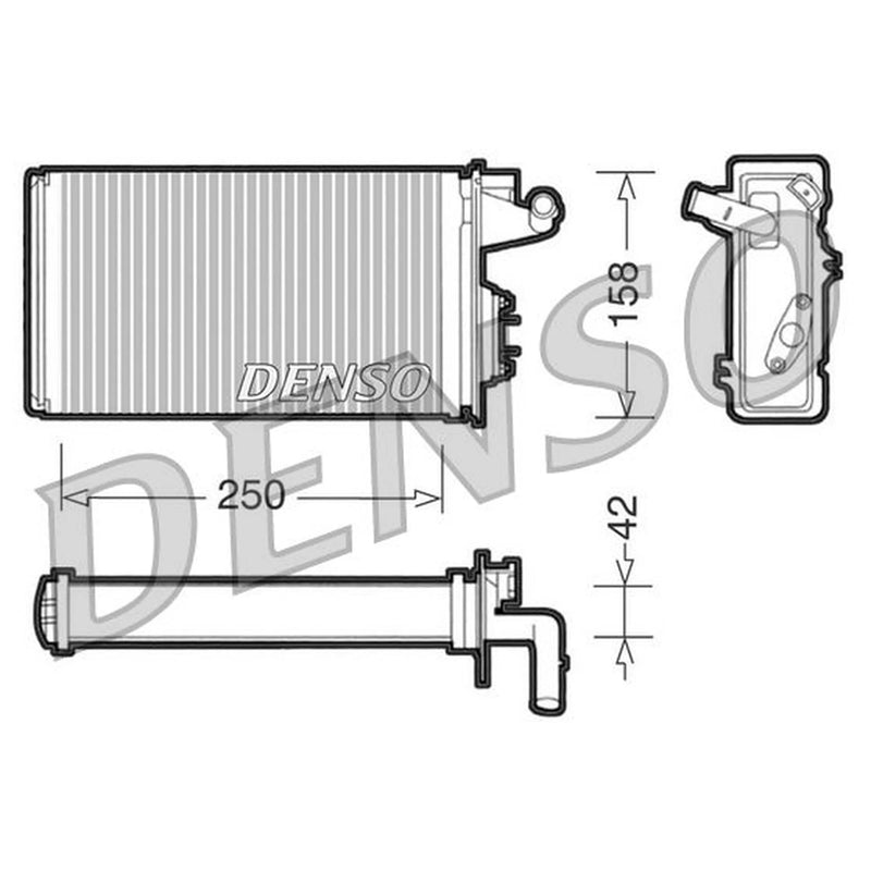 Denso Heater Matrix Core Heat Exchanger DRR09010