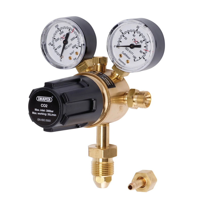 Draper Gas Bottle Regulator Double Gauge 300 Bar