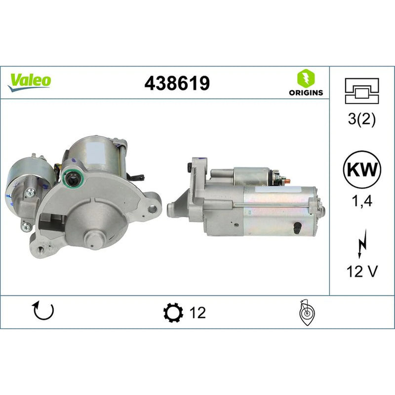 Valeo Starter Motor 12V 1.4kW 12 Teeth 438619