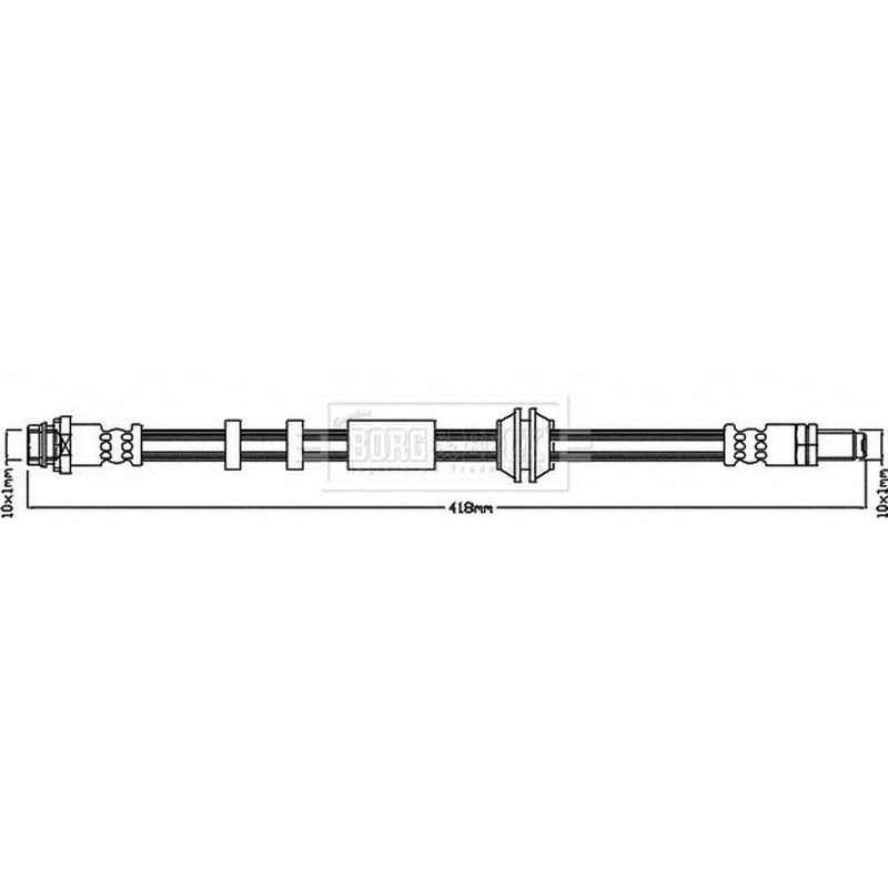 Borg & Beck Brake Hydraulic Hose Line Front Left BBH8412