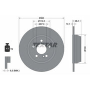 Textar 2 x Solid Rear Brake Discs 92182003