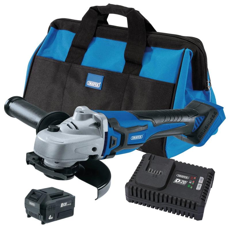D20 Angle Grinder Kit 20V with 4.0Ah Battery & Fast Charger