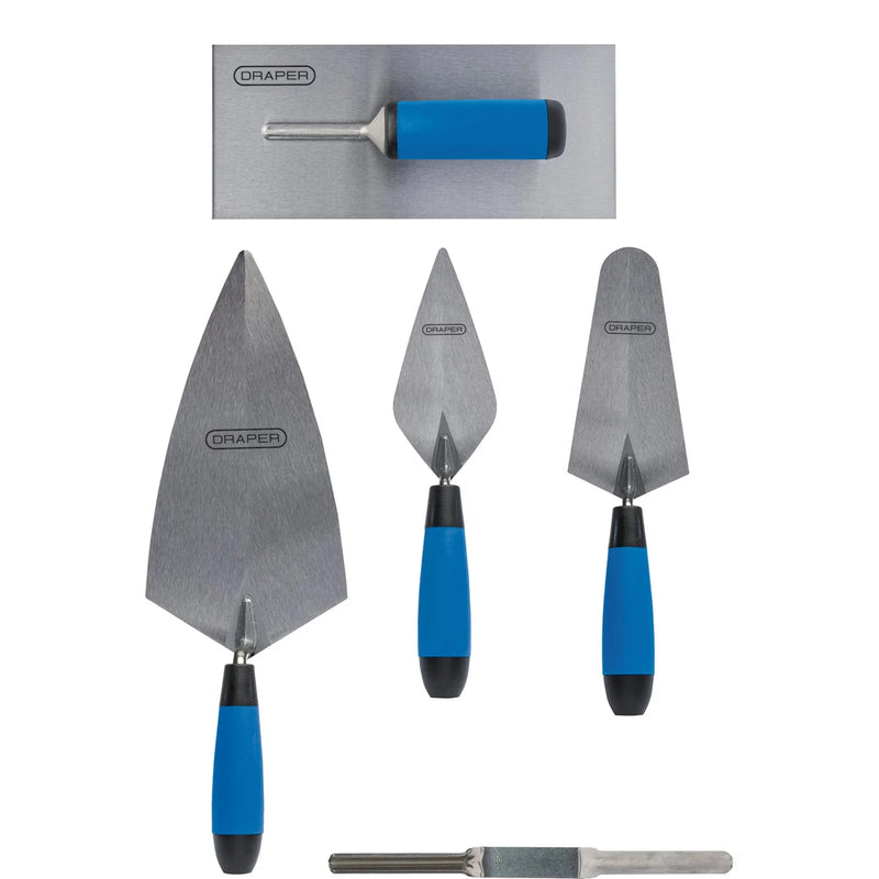 Draper Soft Grip Trowel Set 5 Piece Carbon Steel