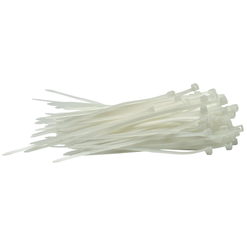 Draper Cable Ties, 2.5 x 100mm, White - Multiple Pack Options