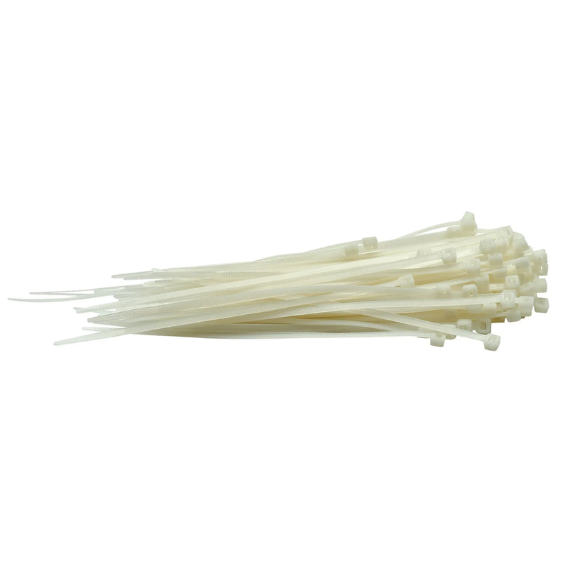 Draper Cable Ties, 3.6 x 150mm, White - Multiple Pack Options