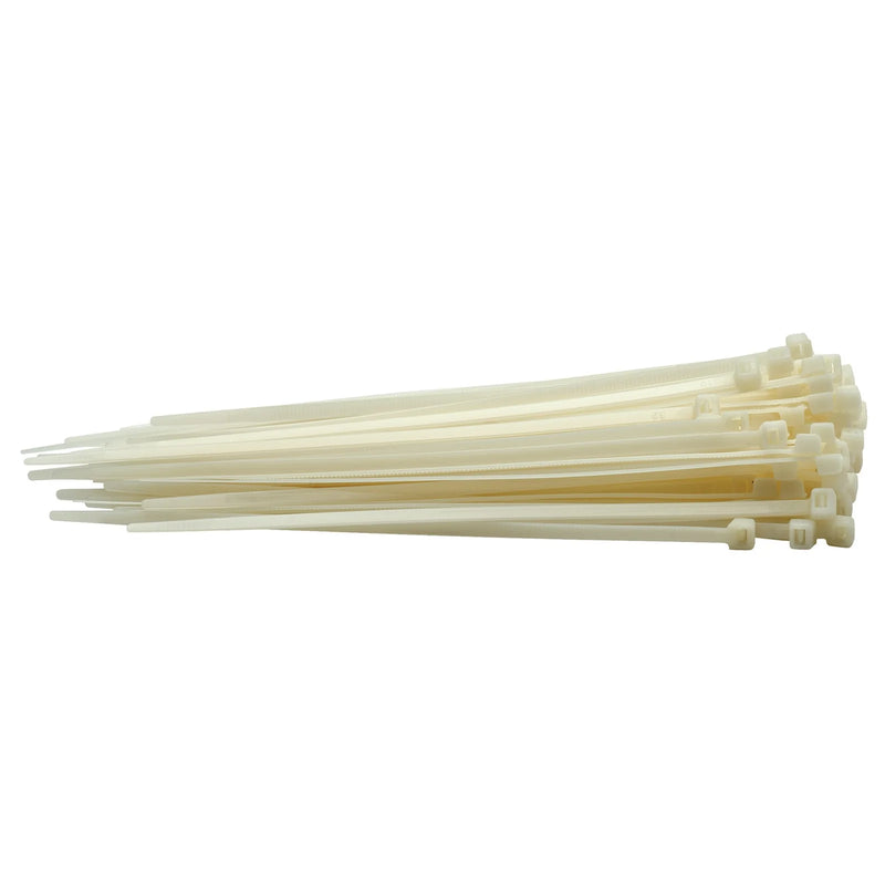 Draper Cable Ties, 4.8mm, White (Pack of 100)