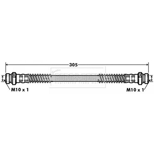 Borg & Beck Brake Hydraulic Hose Line Rear Right BBH7006