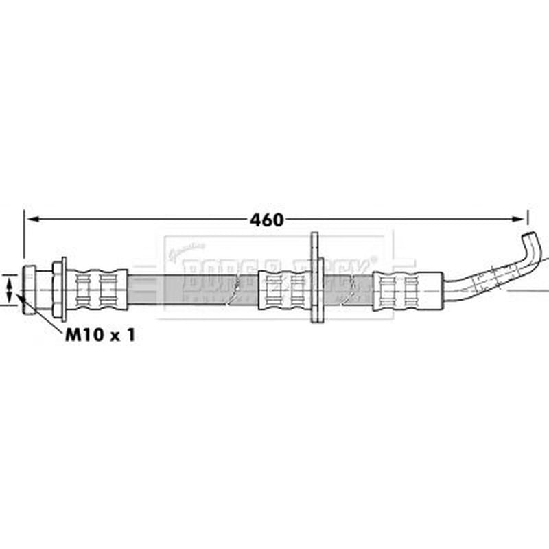 Borg & Beck Brake Hydraulic Hose Line Front Left BBH7263