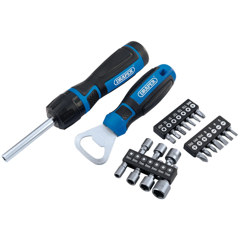 Draper Ratchet Screwdriver 23 Piece Set with Twist Handle