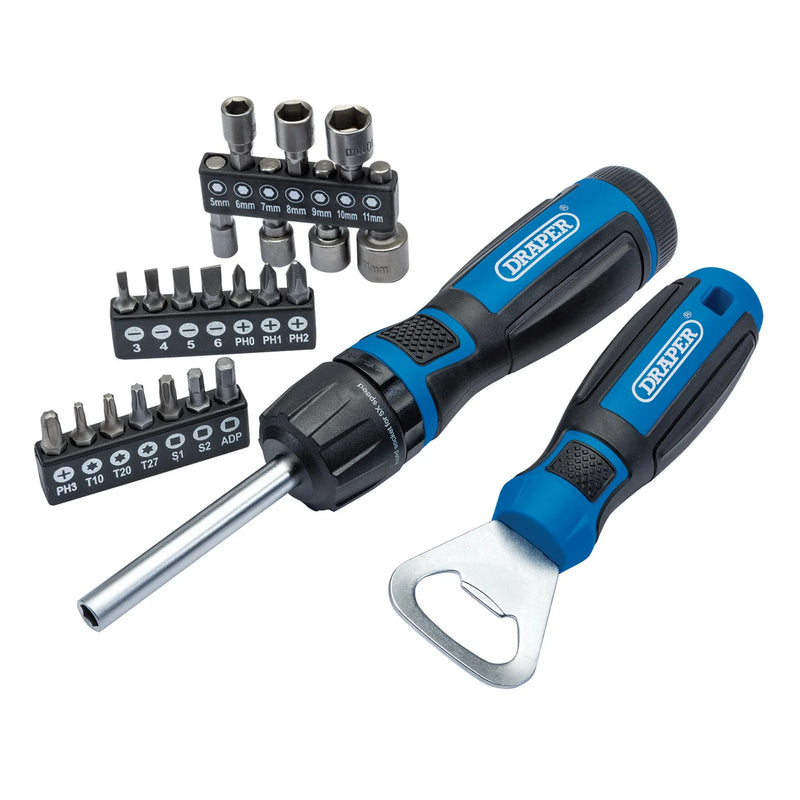 Draper Ratchet Screwdriver 23 Piece Set with Twist Handle