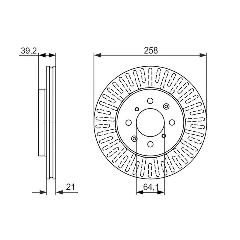 Bosch 2 x Vented Front Brake Discs 0 986 479 594