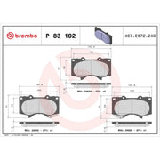 Brembo 4 x Front Brake Pad Set P83102