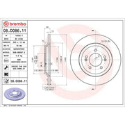 Brembo 2 x Solid Rear Brake Discs 08.D086.11