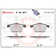Brembo 4 x Front Brake Pad Set P24077