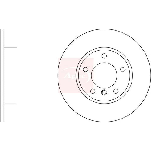 Apec 2 x Solid Front Brake Discs DSK910