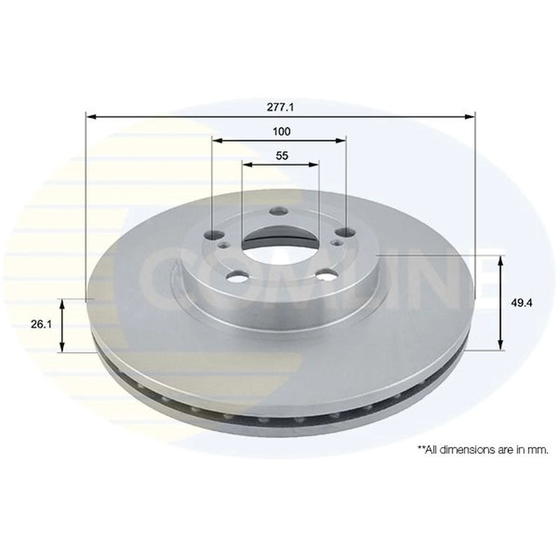 Comline 2 x Front Brake Discs ADC01109V