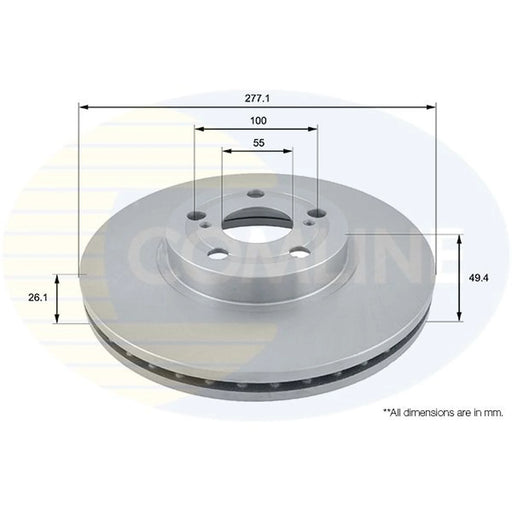 Comline 2 x Front Brake Discs ADC01109V