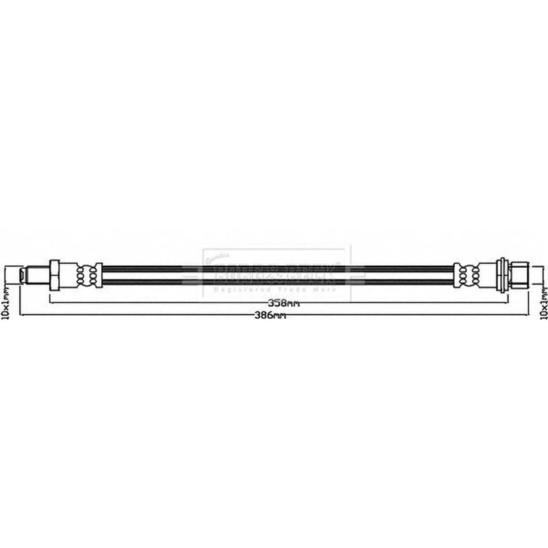 Borg & Beck Brake Hydraulic Hose Line Rear Lef BBH8102