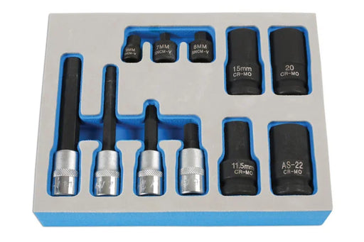Laser Tools Brake Caliper Socket & Bit Set 11pc - for German Vehicles - PL