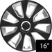 Versaco Car Wheel Trims STRATOSRCBS16 - Black/Silver 16 Inch 9-Spoke - Boxed Set of 4 Hubcaps - Includes Fittings/Instructions UKB4C  - Town Parts