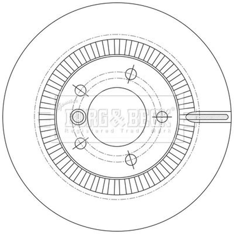 Borg & Beck 2 x Vented Rear Brake Discs BBD6214S