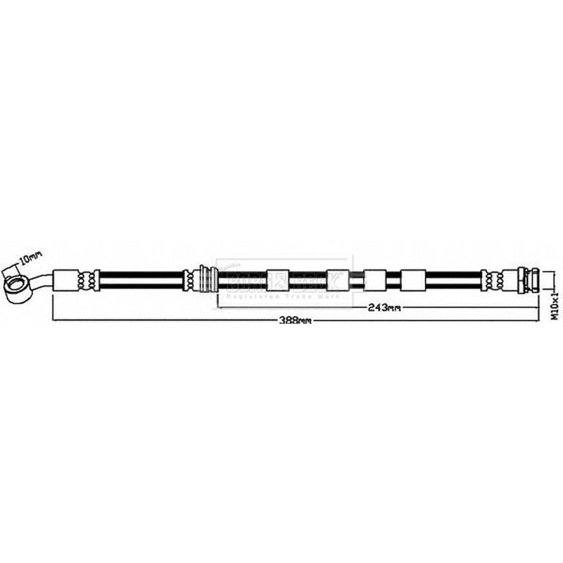Borg & Beck Brake Hydraulic Hose Line Front Right BBH8528