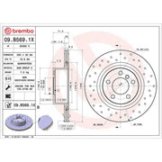 Brembo Xtra 2 x Perforated/Vented Rear Brake Discs 09.B569.1X