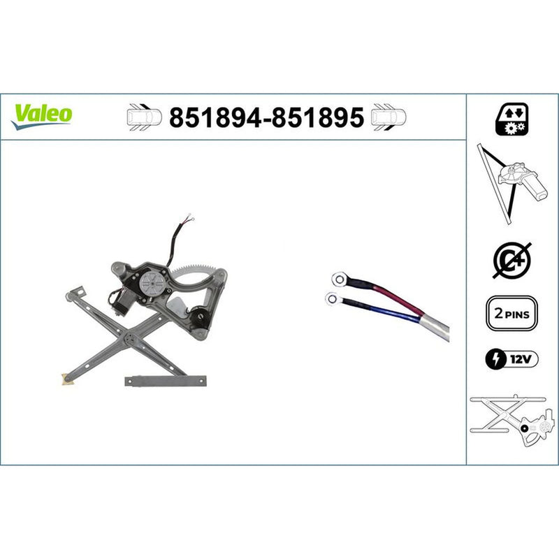 Valeo Electric Window Regulator Lifter Left Front 851894