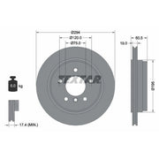 Textar 2 x Externally Vented Rear Brake Discs 92141703