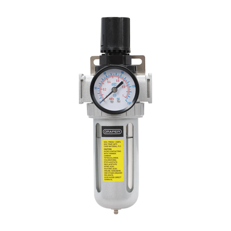 Draper 1/4" BSP Filter/Regulator Unit - Aluminium, 0.66kg