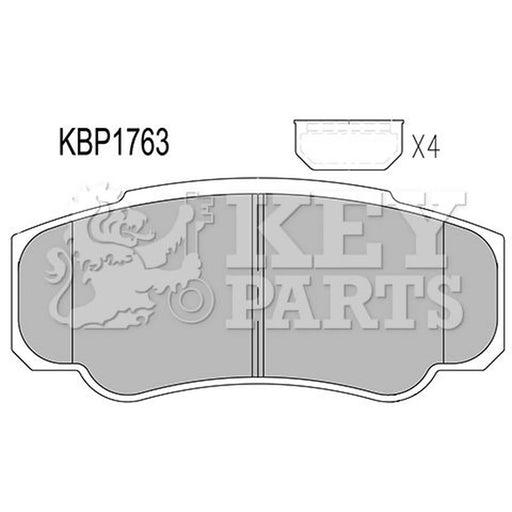 Key Parts 4 x Rear Brake Pad Set KBP1763