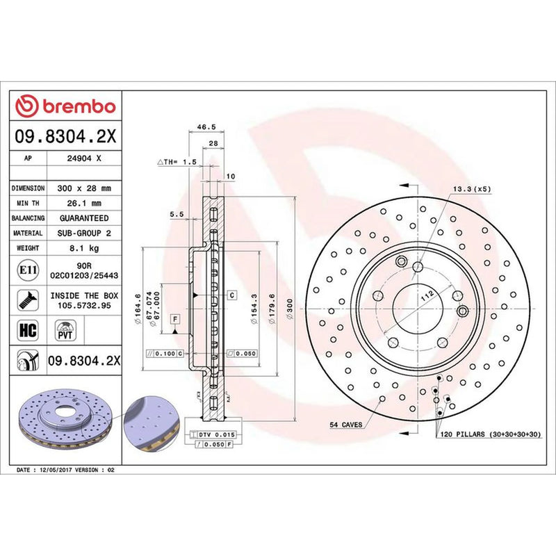 Brembo Xtra 2 x / Front Brake Discs 09.8304.2X