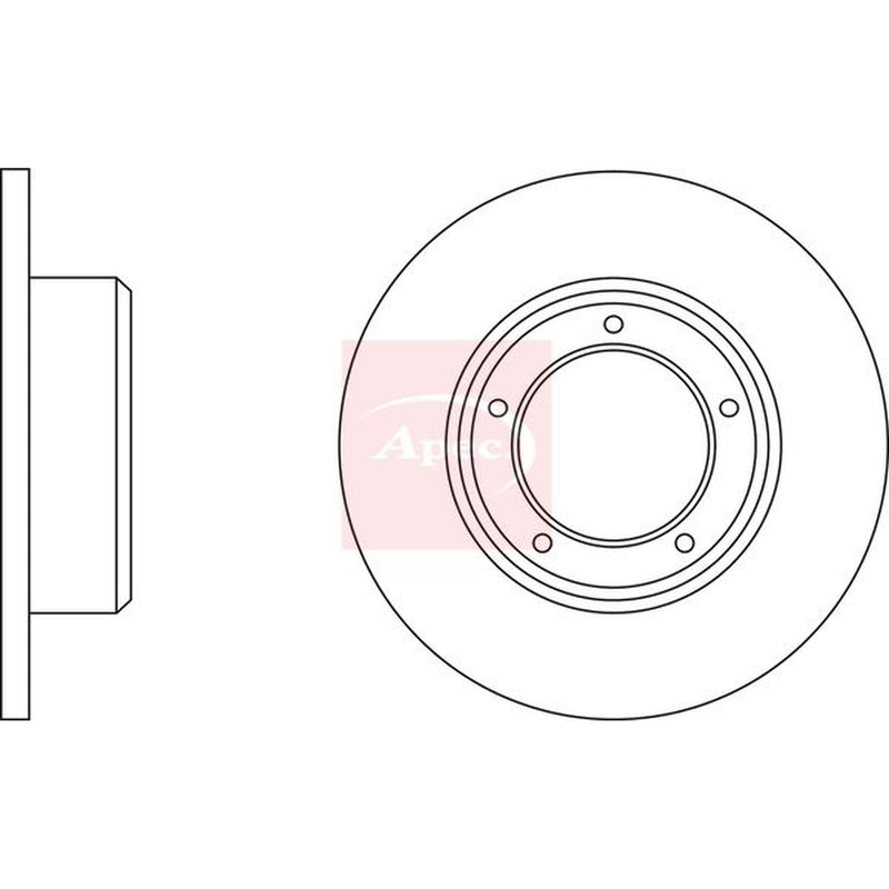Apec 2 x Solid Front Brake Discs DSK908