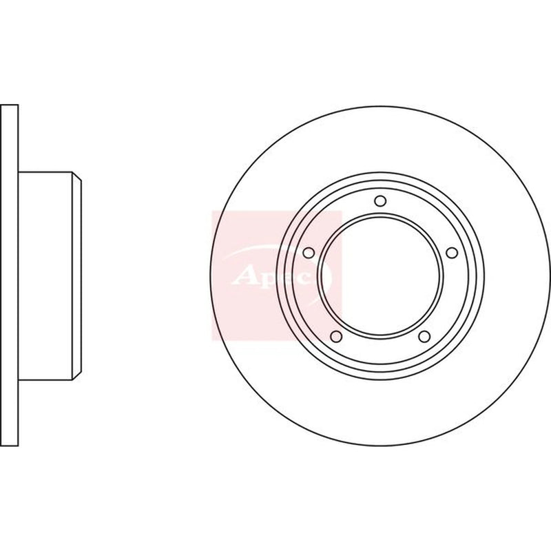 Apec 2 x Solid Front Brake Discs DSK908
