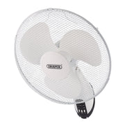 Draper Oscillating Wall Mounted Fan 400mm Remote Control 230V