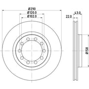 DON 2 x Internally Vented Front Brake Discs PCD23262