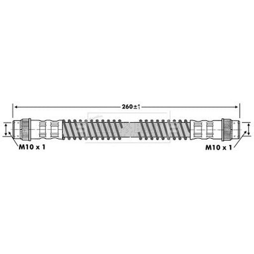 Borg & Beck Brake Hydraulic Hose Line Rear Left BBH6746