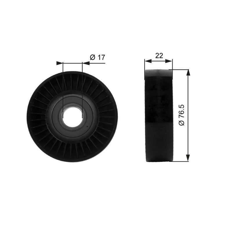 Gates V-Ribbed Belt Deflection/Guide Pulley T36183