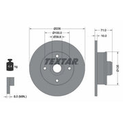Textar 2 x Solid Rear Brake Discs 92041803