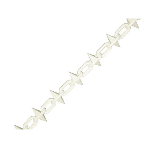 Faithfull Plastic Chain 6mm x 12.5m White Spiked - FAICHPLWS612