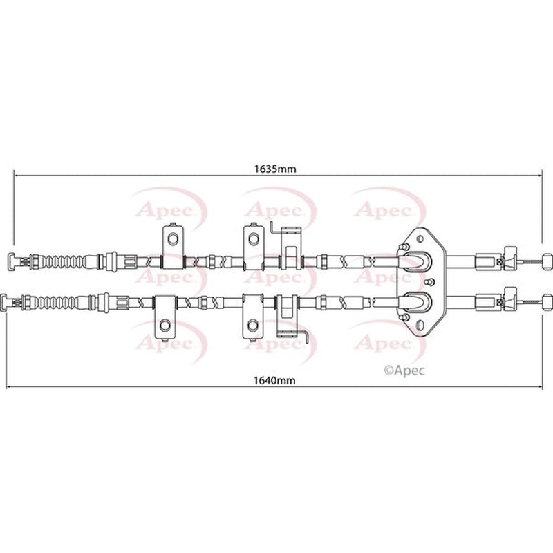 Apec Handbrake Cable Left Rear CAB1275