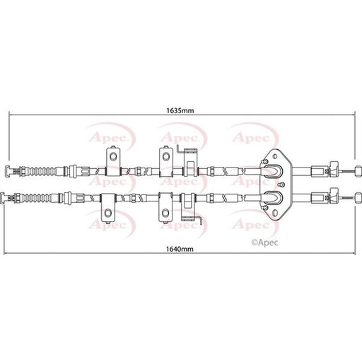 Apec Handbrake Cable Left Rear CAB1275