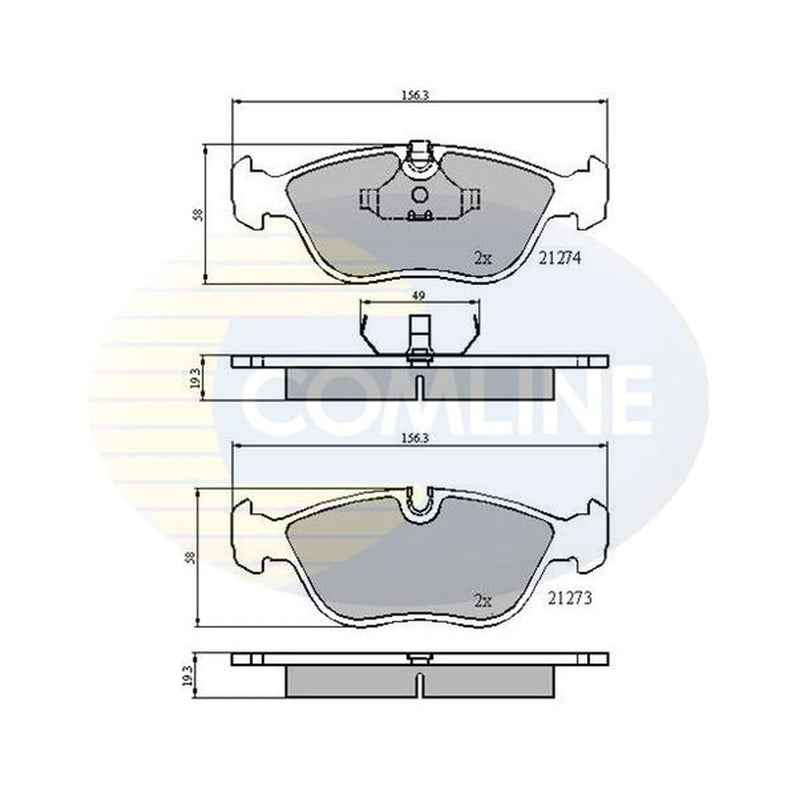 Comline 4 x Front Brake Pad Set CBP0719