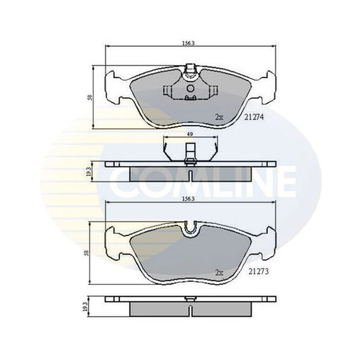 Comline 4 x Front Brake Pad Set CBP0719