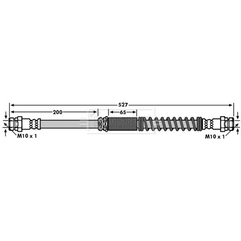 Borg & Beck Brake Hydraulic Hose Line Front Left BBH6899